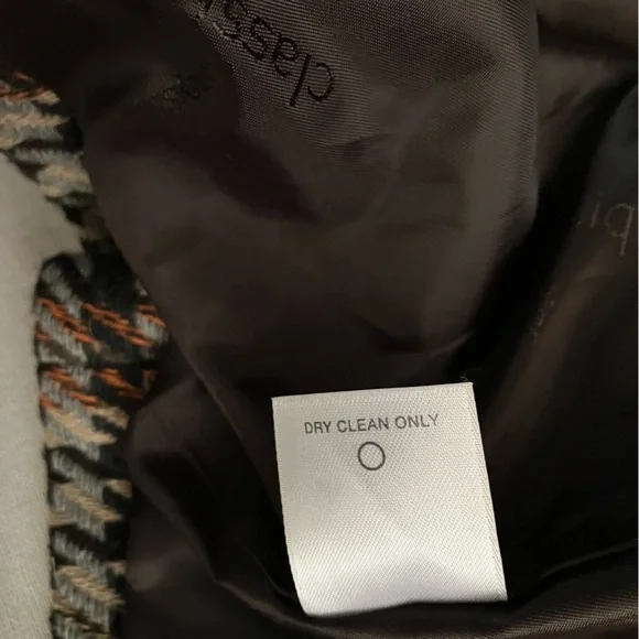 Classiques Entier Cropped Houndstooth Plaid Wool Jacket Retro Boho Brown - Picture 11 of 13